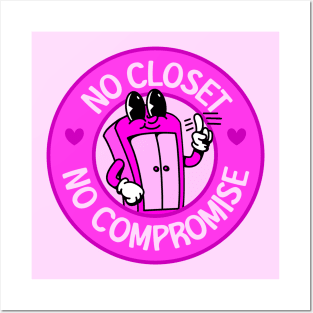 No Closet No Compromise - Cute Pink Cartoon Posters and Art